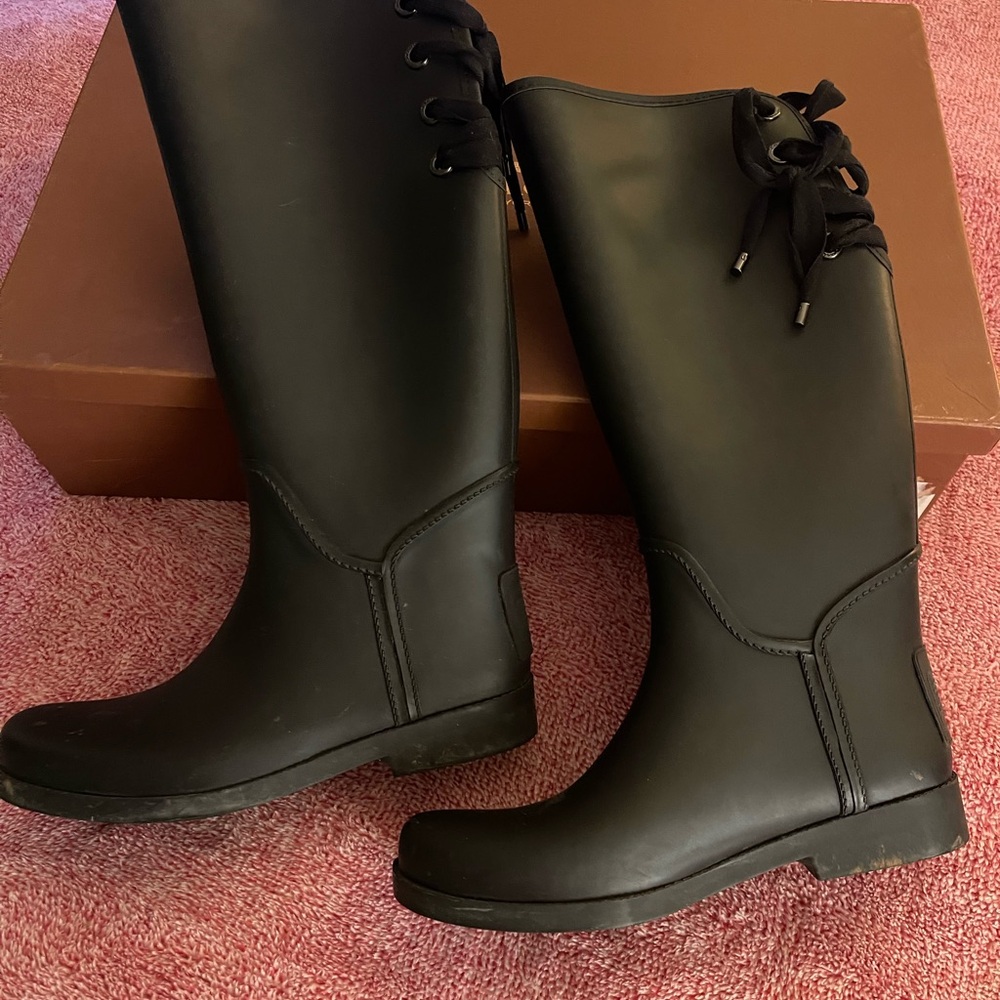 Vintage coach rubber rain boots